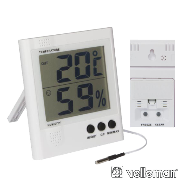 Termómetro e Higrometro Digital interior e Exterior -50 a 70 ºC