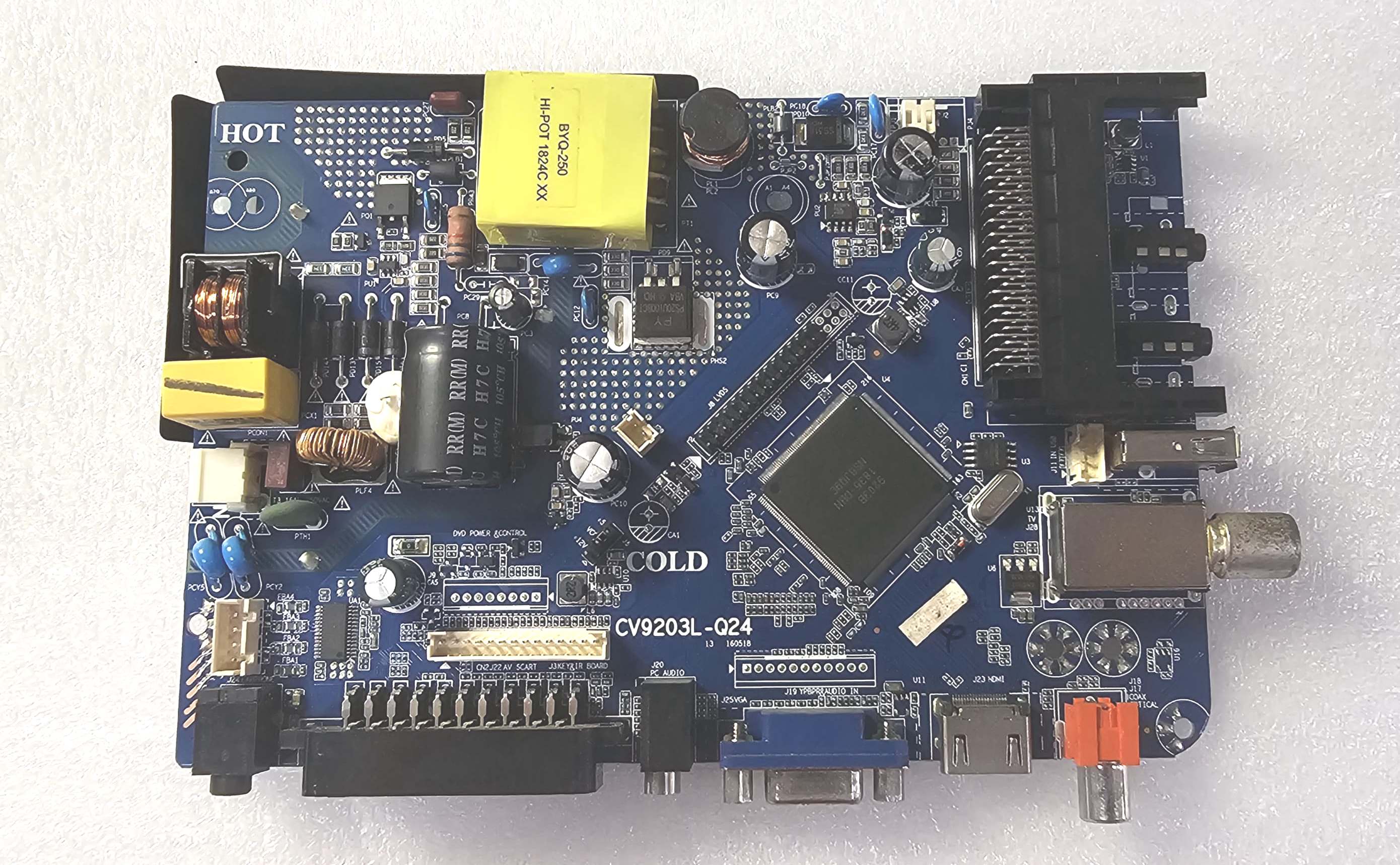 Main board Nevir CV9203L-Q24 - NVR-7428-22FHD-N Painel CX215DLED4 - Usada