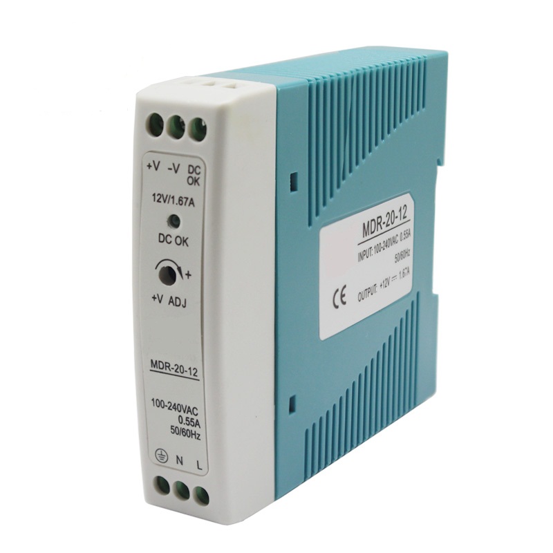 Fonte De Alimentação 12V 1.6A 20W calha Din - MDR20-12V
