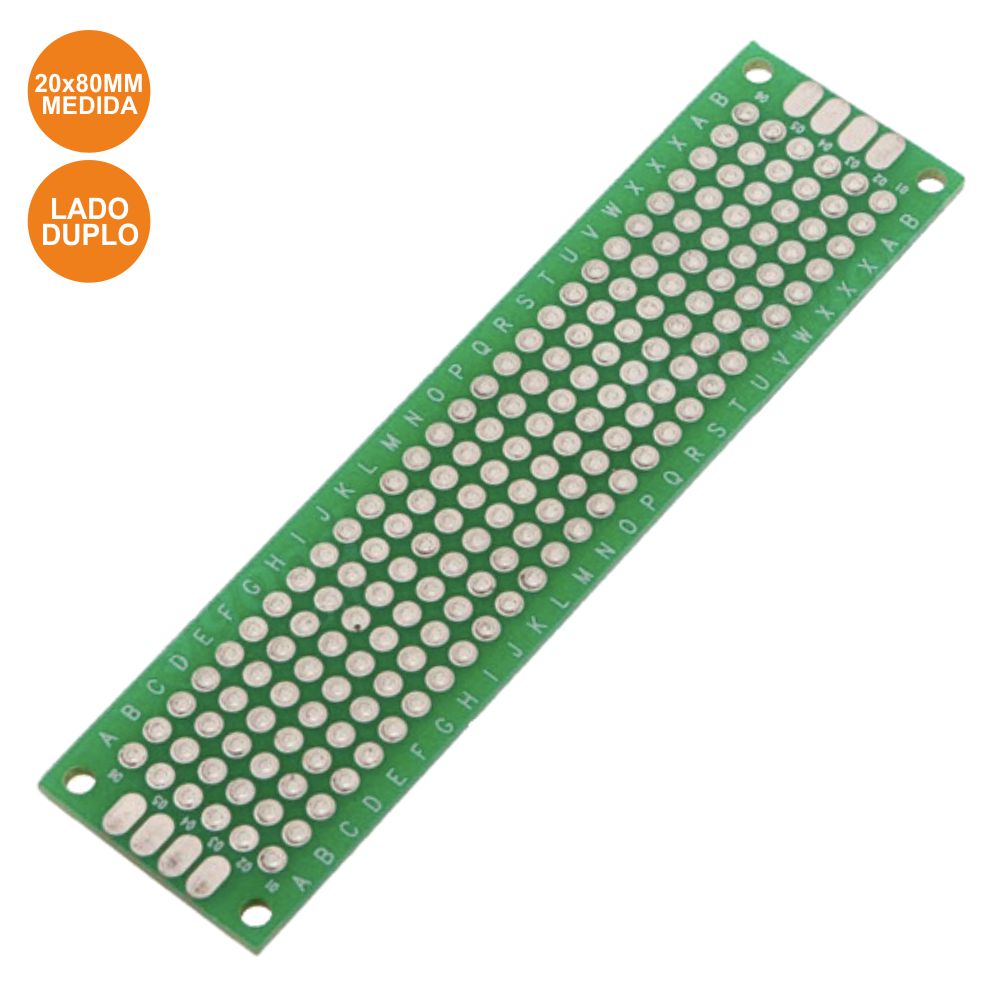 Placa Circuito Impresso Perfurada Em Pontos 20x80mm