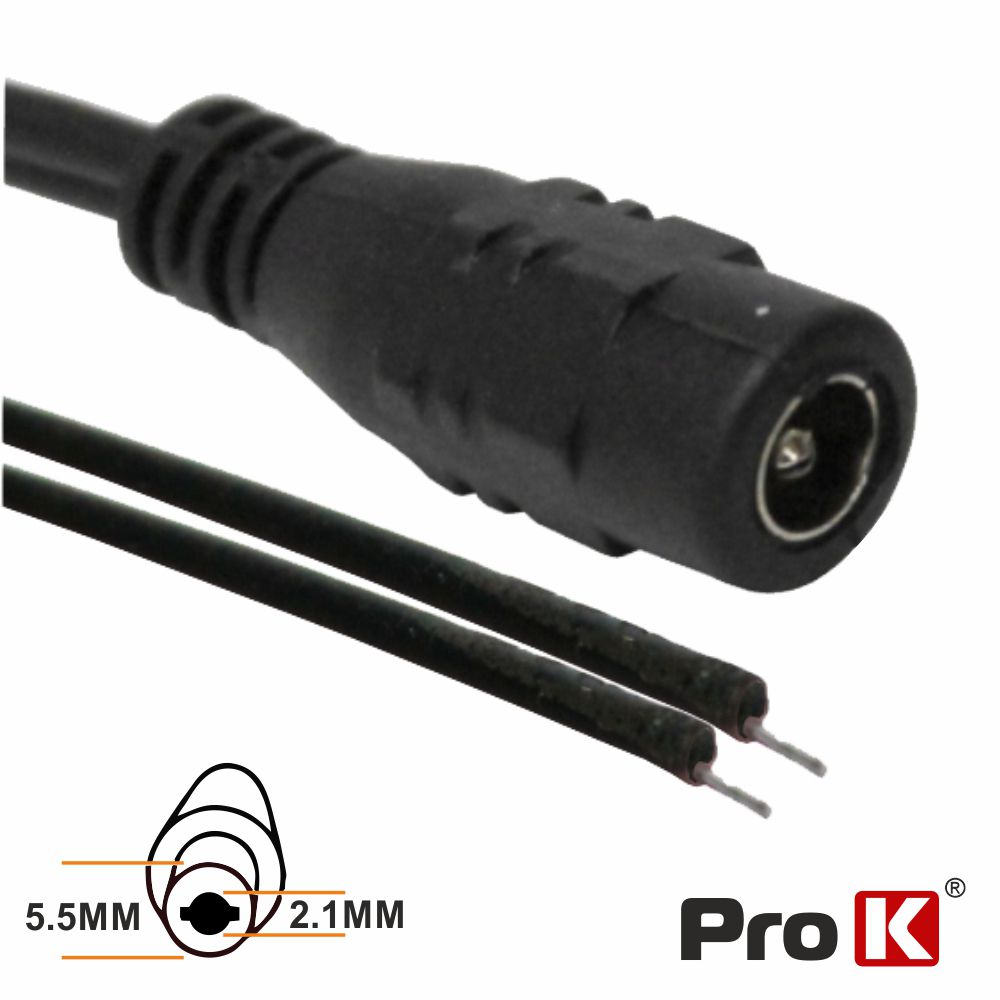 Cabo Alimentção DC Macho 5.5x2.1mm 12cm