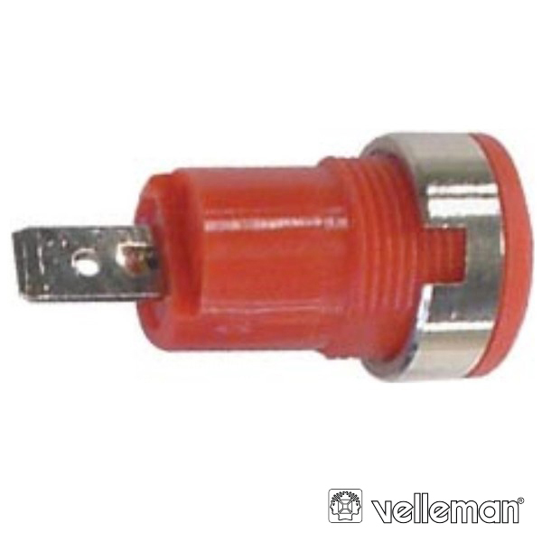 Ficha Banana Fêmea Painel Terminal 4mm Vermelho VELLEMAN