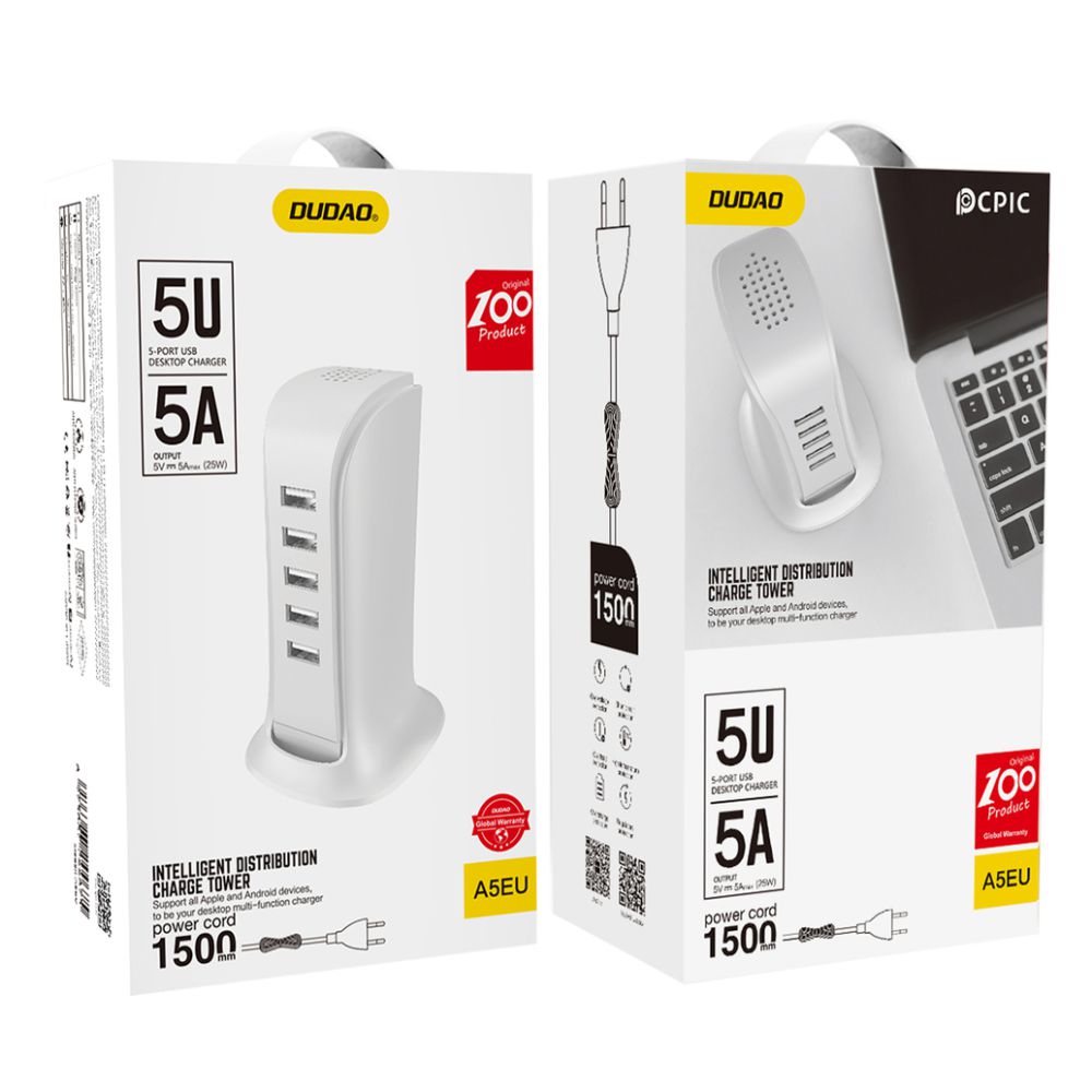 Alimentador AC230V/DC5V  5xUSB 5A 25W