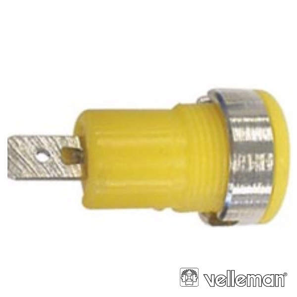 Ficha Banana Fêmea Painel Terminal 4mm Amarelo VELLEMAN