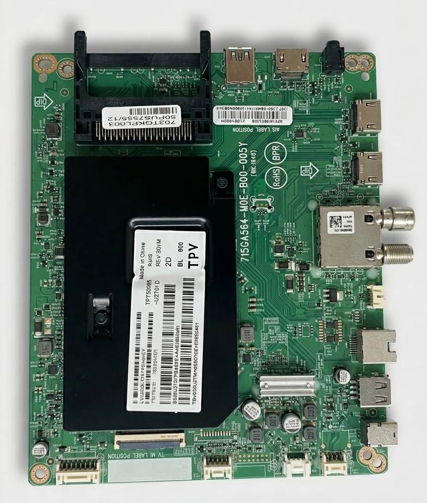 Main board Philips 50PUS7555/12 - 7715GA564-M0E-B00-005Y - 703TQKPL003 - Painel TPT500B5-U2T01.D - Usada