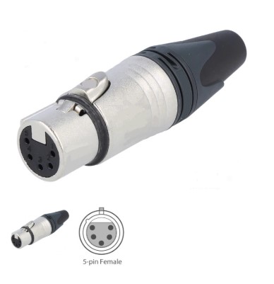 Ficha XLR 5 Pinos Fêmea