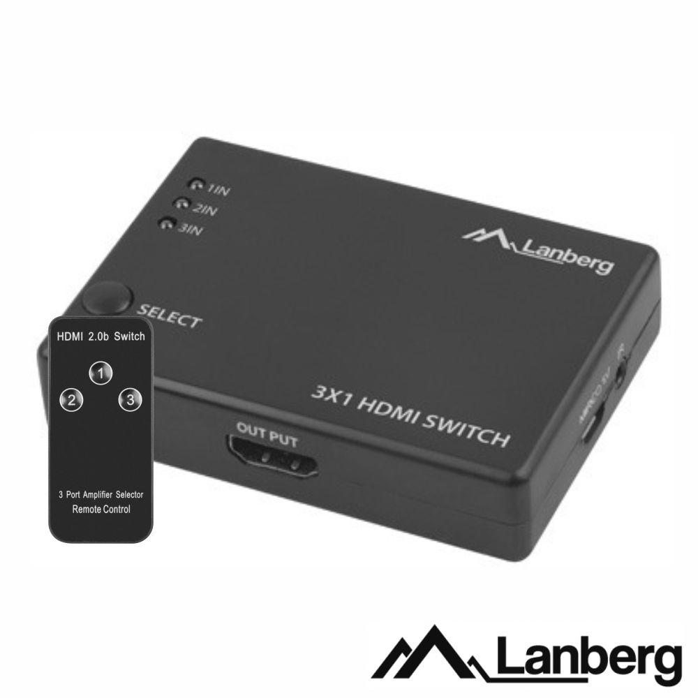 Comutador HDMI Amplificado 3 IN -  1 Out c/comando
