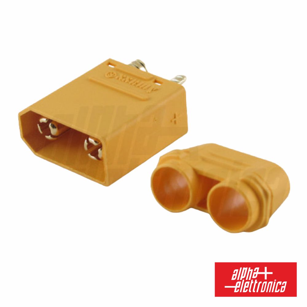 Ficha XT90 2 Pinos Macho P/ Bateria ALPHA