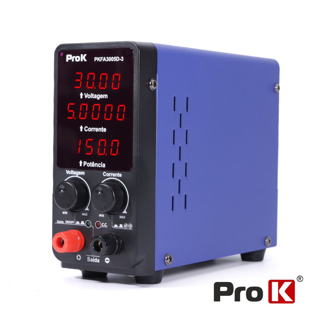 Fonte Alimentação Digital  150W 0-30V 0-5A ProK FA3005D-3