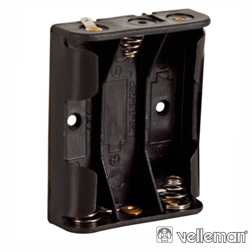 SUPORTE PILHAS 3 x R6 - AA c/ Terminais