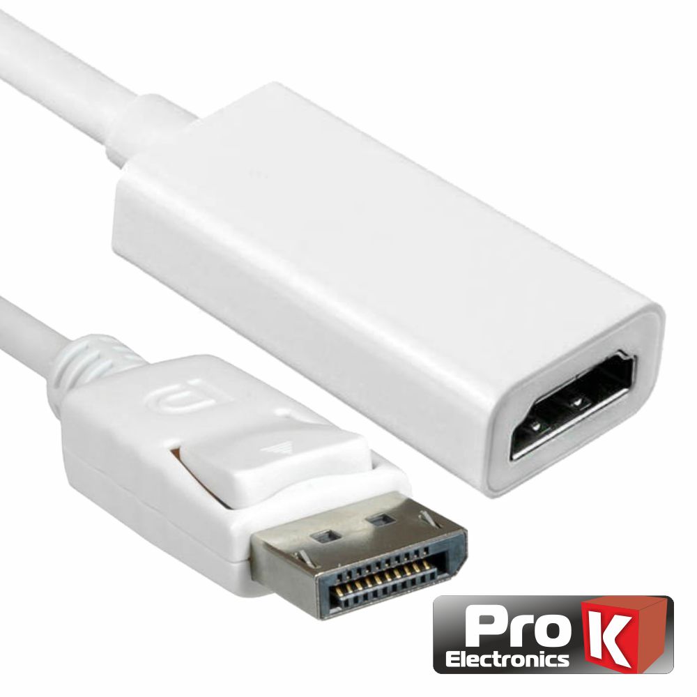 Cabo DisplayPort Macho / HDMI Femea 4k 0.2mt