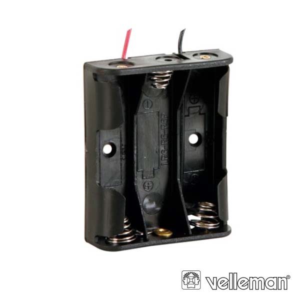SUPORTE PILHAS 3 x R6 - AA c/ fios
