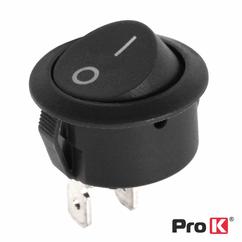 Interruptor basculante Redondo 6A 1/0 Preto