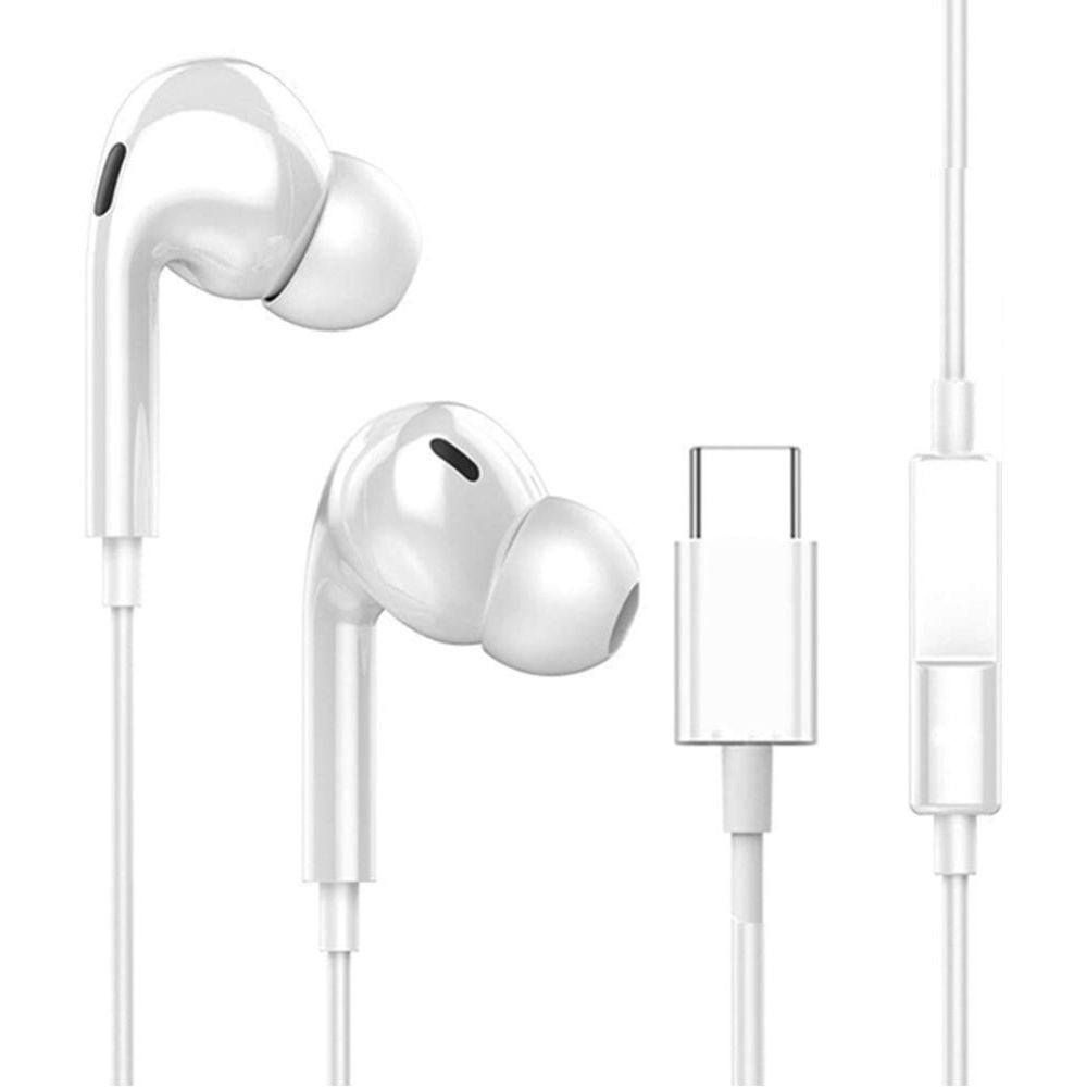 Auscultadores c/ Micro AUSC-01-WH Ficha USB-C