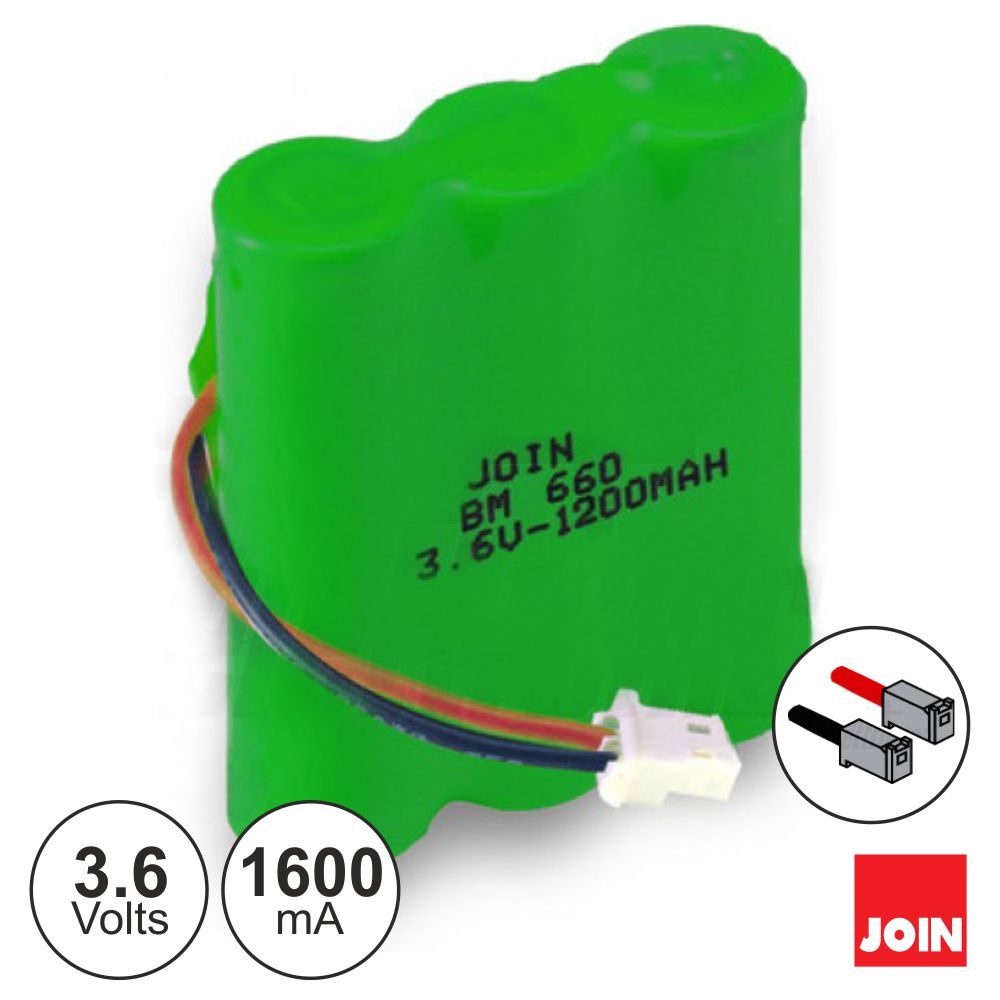 Acumulador AA 3,6V 1600mA Ni-Mh (45x31mm) com fios