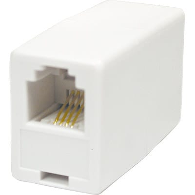 Adaptador Telefone 6V/4C RJ11 Fêmea / Fêmea - Branco