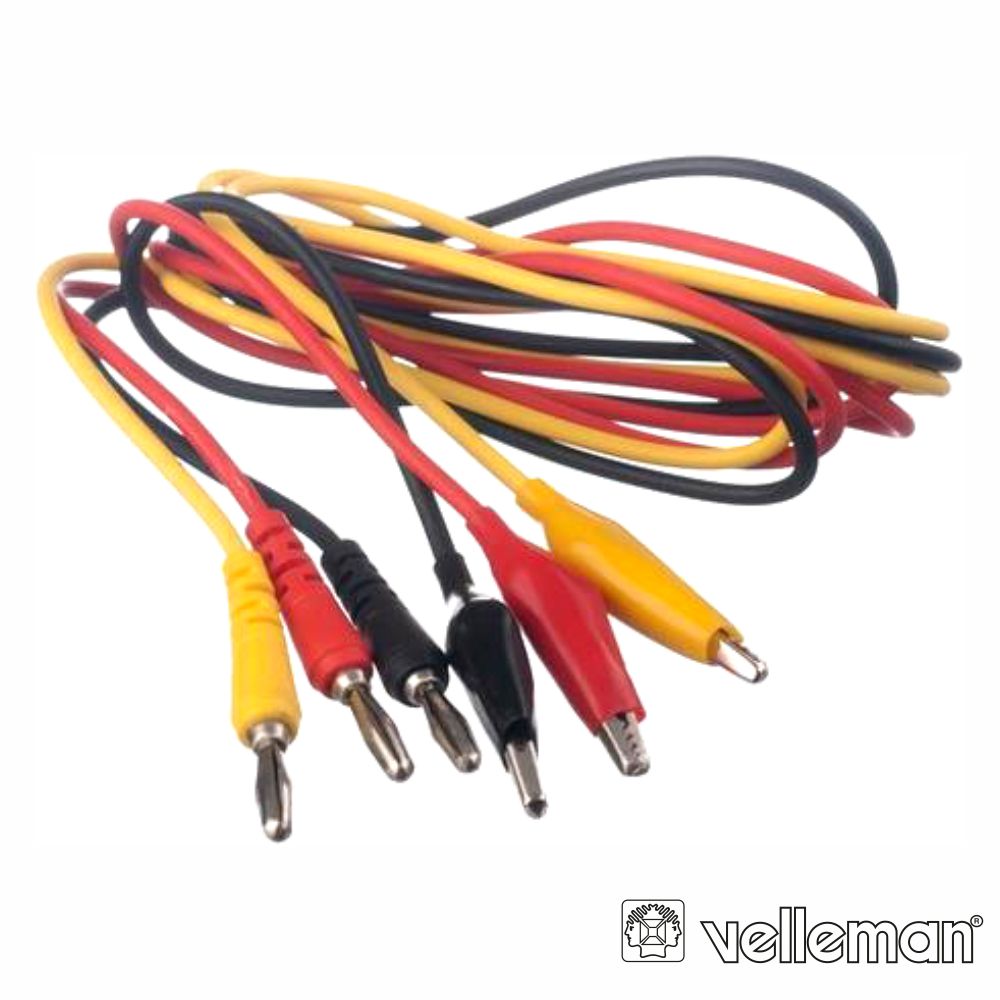 Conjunto de 3 pontas de prova banana/crocodilo