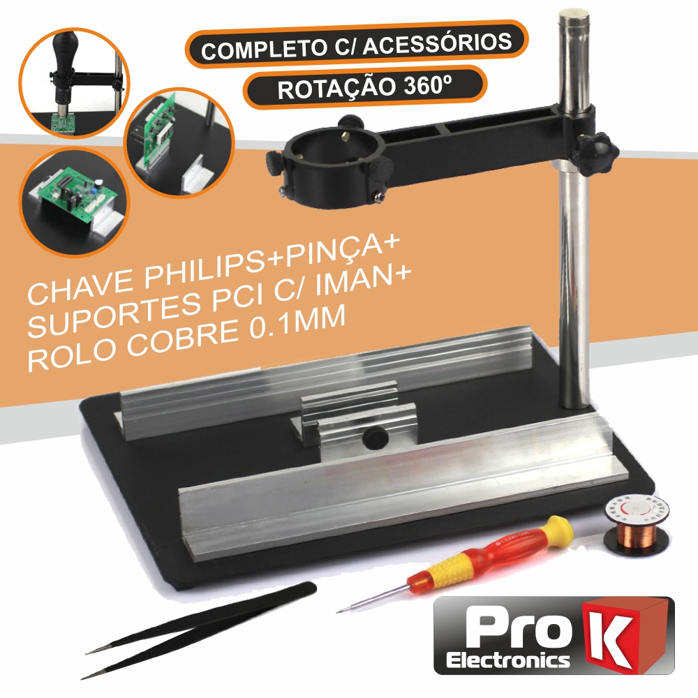 SUPORTE C/PLATAFORMA P/ FERRO DE AR QUENTE PROK