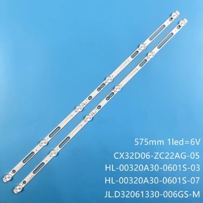 Kit 2 Barras LED 6 led´s  SJ.CX.D3200601-3030ES-M -  JL.D32061330-006AS-M  - HL-00320A30-601S-07 - HL-00320A30-601S-03 -  575mm