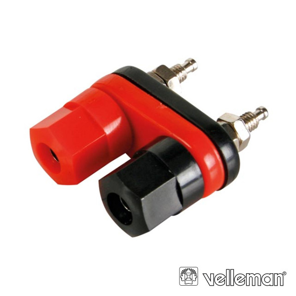 Alvéolo Duplo 4mm Vermelho/Preto Conectores