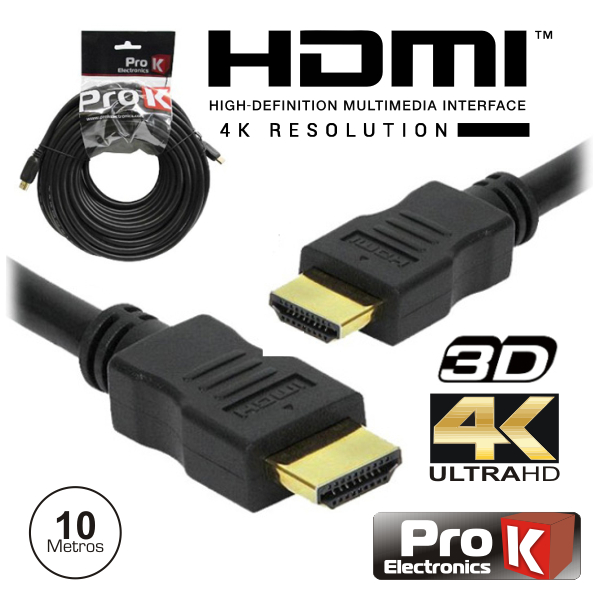 Cabo HDMI M / M 10mt 2.0 4K High Speed Ethernet
