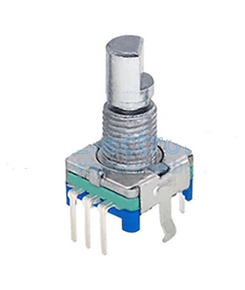 Potênciometro c/ Interruptor - 5 Pinos - Encoder EC11 - Veio 15mm