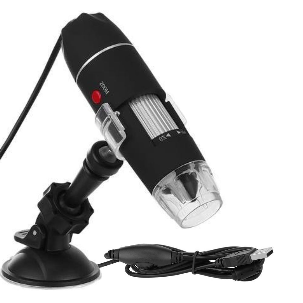 Microscópio Digital 2MP USB 8 LEDS C/ Ampliação 1600X