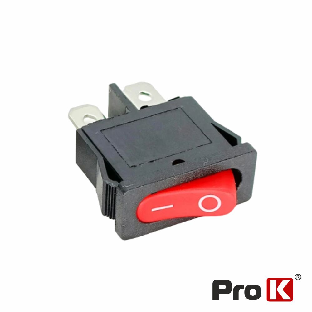 Interruptor Basculante 2 Circuitos 6A 250V (On/Off) Vermelho
