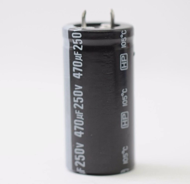 Cond. Electrolítico 105º  470uF 250V   -  60x25mm