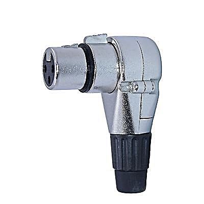 Ficha XLR ( Canon ) Femea 3 Pinos Curva 90º