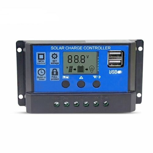 Regulador Painel Fotovoltaico 30 Amperes 12/24V 2x USB