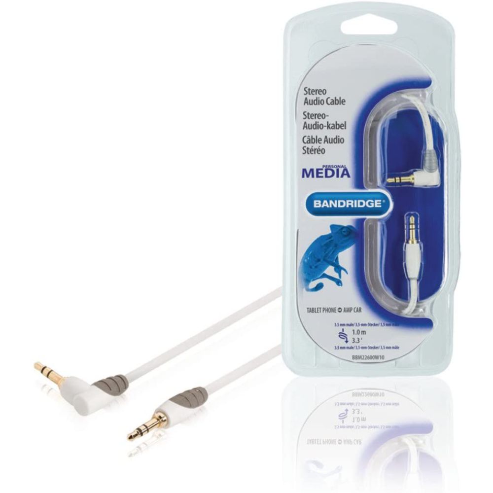 Cabo Jack 3.5mm Macho / Jack 3.5mm Macho 90º 1m ST BRANDRIGE