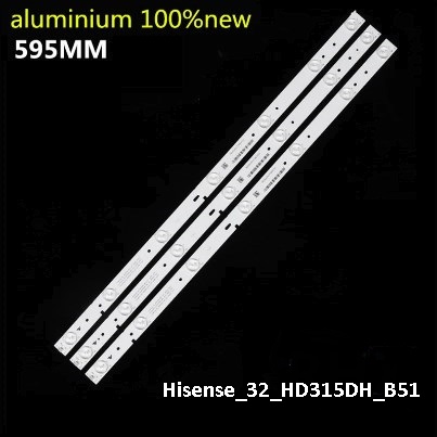 Kit 3  Barras 7 led´s 32" Hisense_32_HD315DH_E52_2X7_3030C_7S1P  595mm