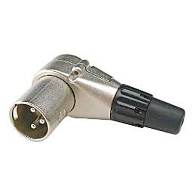 Ficha Canon (XLR) Macho 3 Pinos Curva 90º
