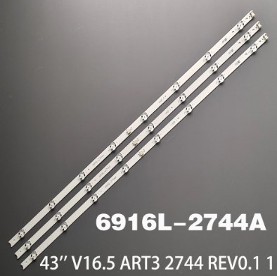 Kit 3 Barras LED LG 43" - 6916L-2744A - 43 ''V16.5 ART3 2744 UHD REV0.1 1