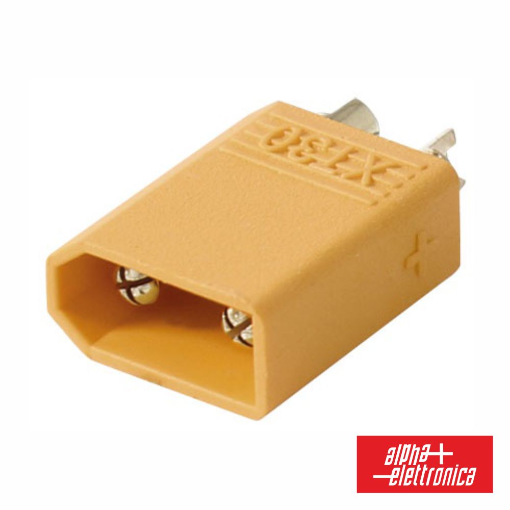 Ficha XT30 2 Pinos Macho P/ Bateria ALPHA