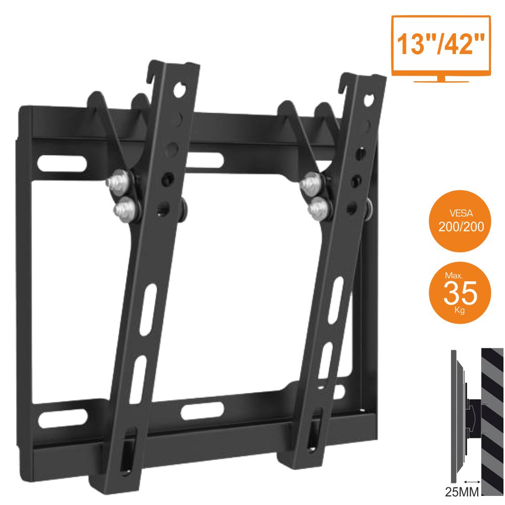 Suporte LCD 13/43"  c/ inclinação  Vesa 200 - 35Kg