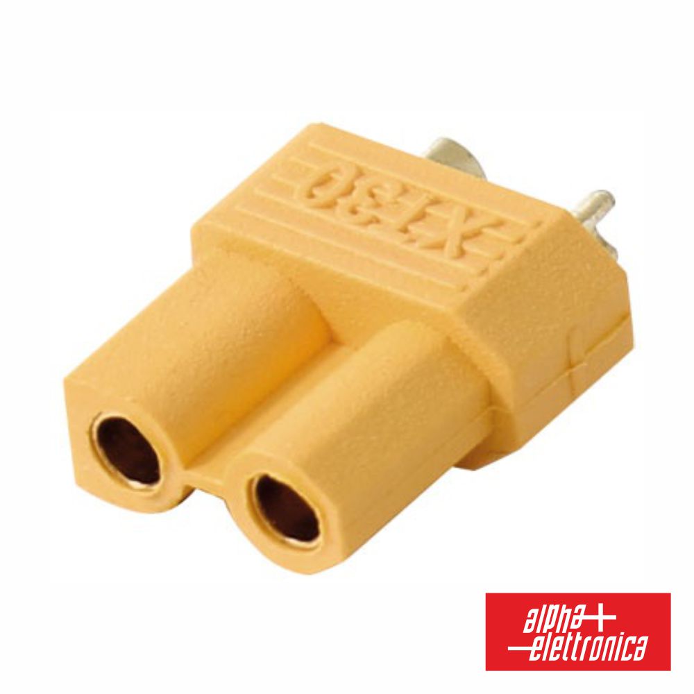 Ficha XT30 2 Pinos Fêmea P/ Bateria ALPHA