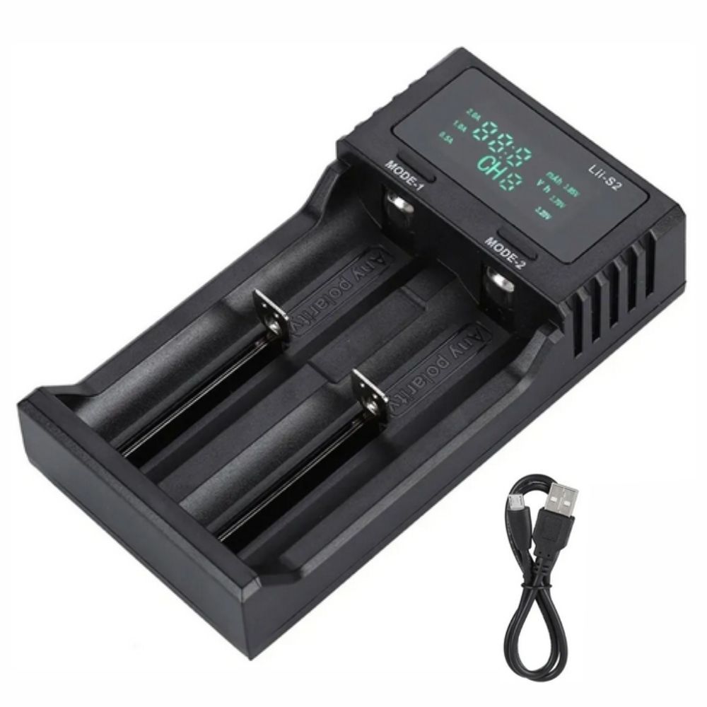 Carregador Baterias USB p/ Li-ion / NI-MH c/ indicador de Carga