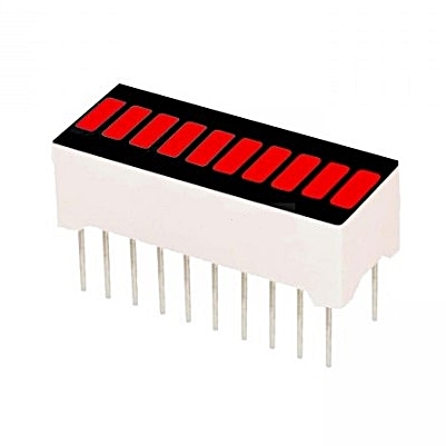 Barra LED 10 Segmentos 20 Pinos - Vermelho