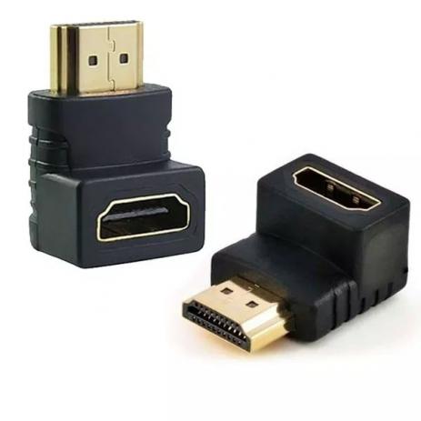 Adaptador HDMI Macho / HDMI Fêmea Curva Angular 90º