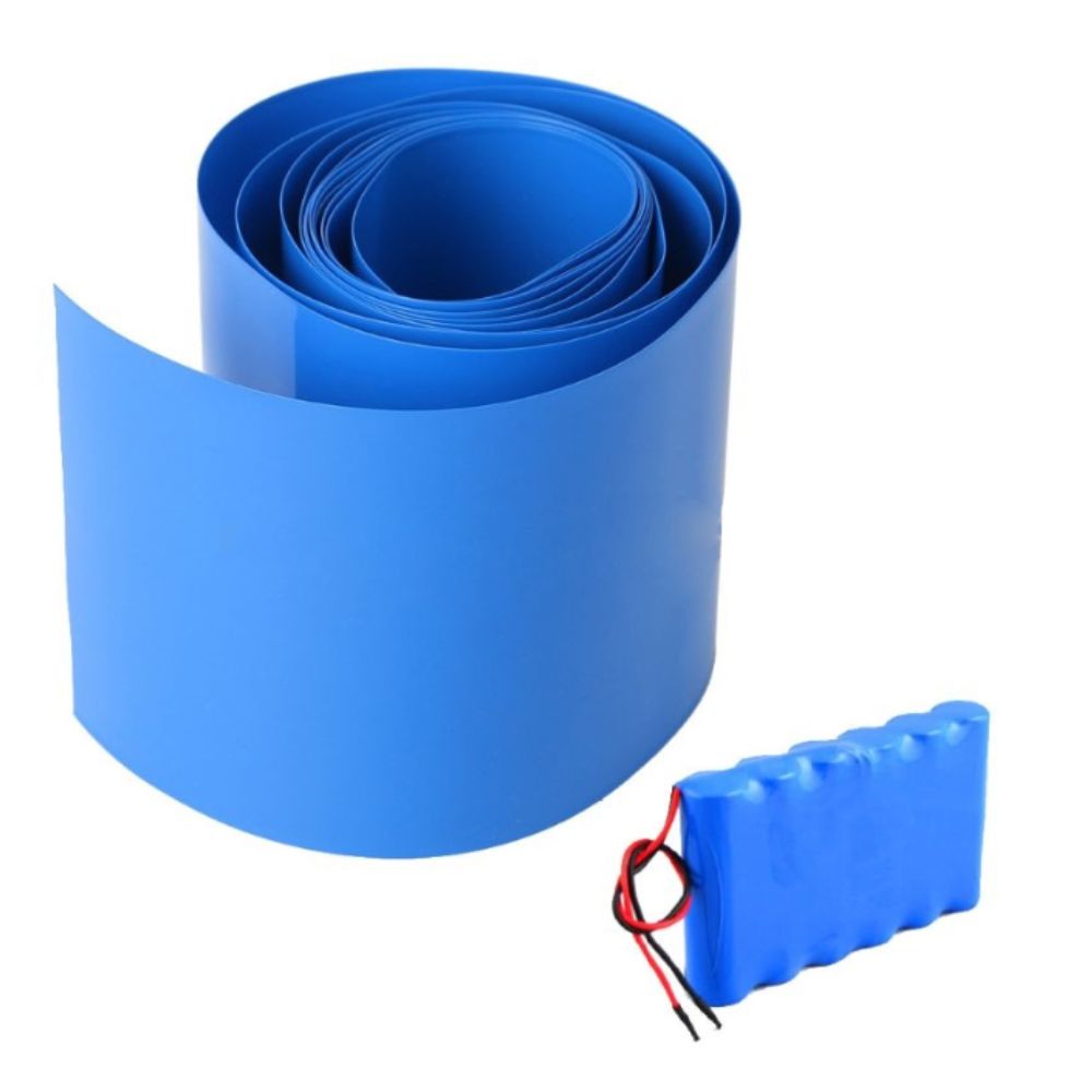 Manga Termoretratil Azul p/ Baterias 14500/18650/26650  120mm - 1mt
