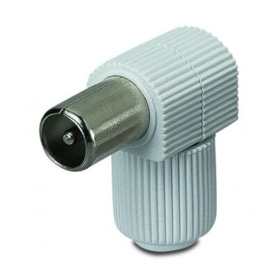 Ficha TV Macho Branca Curva 90º – Qualidade Superior