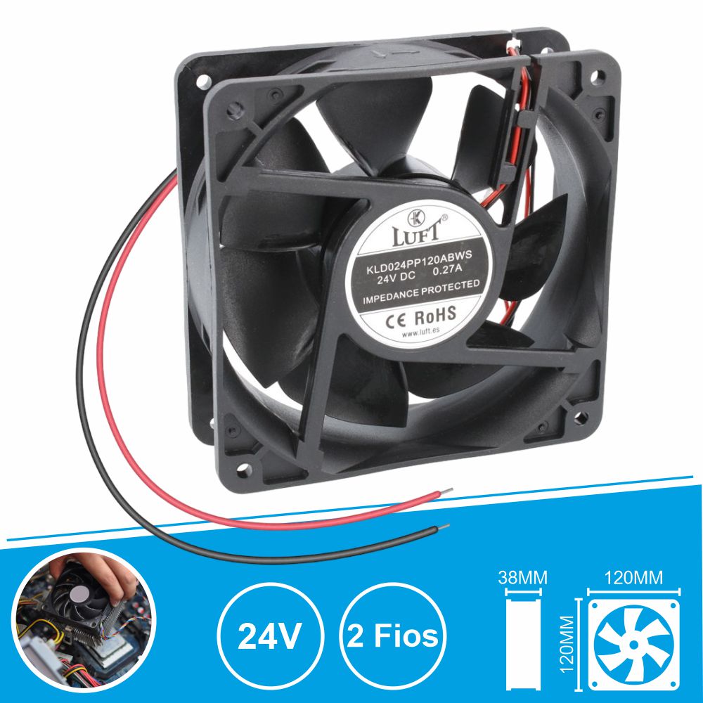 Ventilador  24Vdc 120x120x38mm Esferas