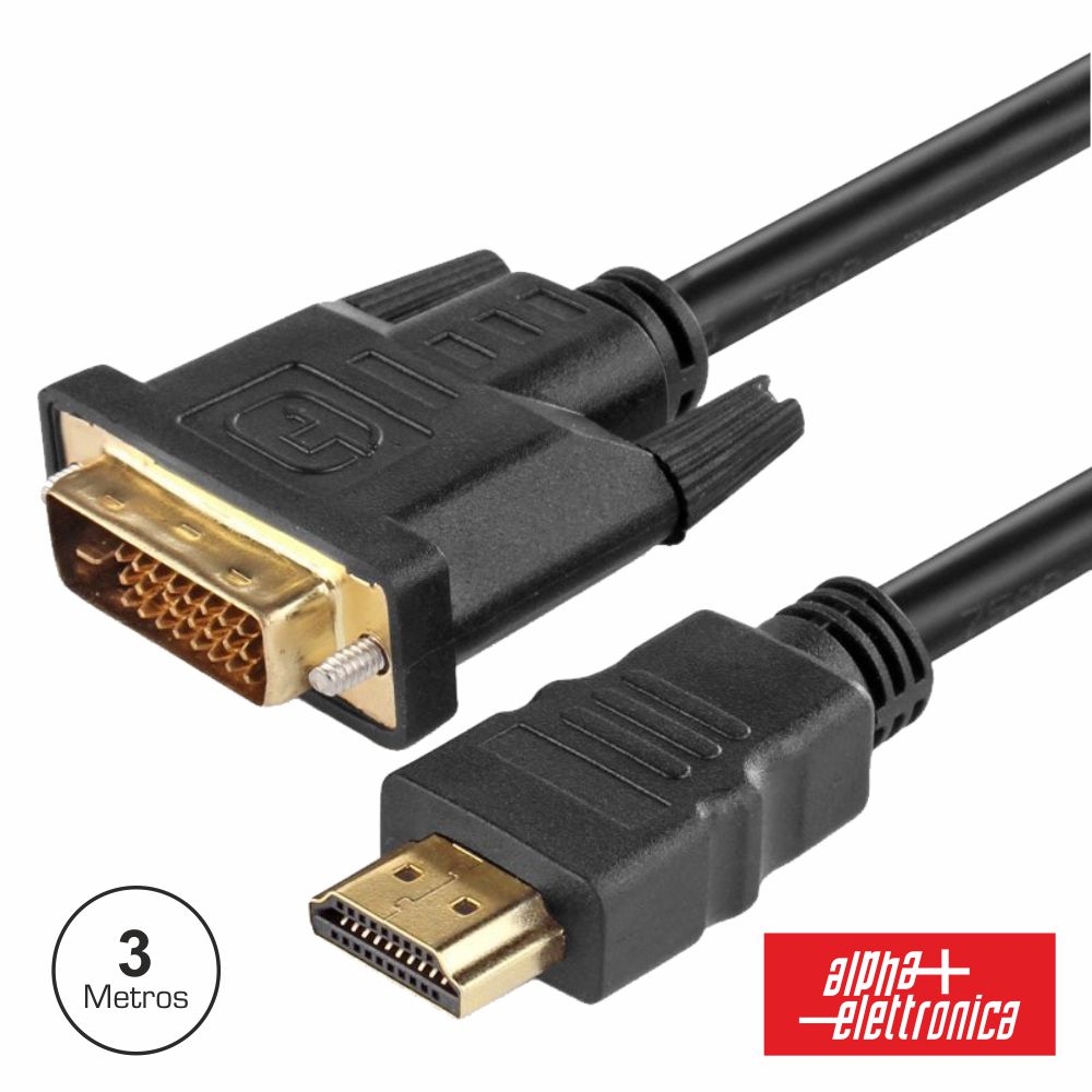 CABO HDMI MACHO / DVI-D SINGLE LINK MACHO 3mt