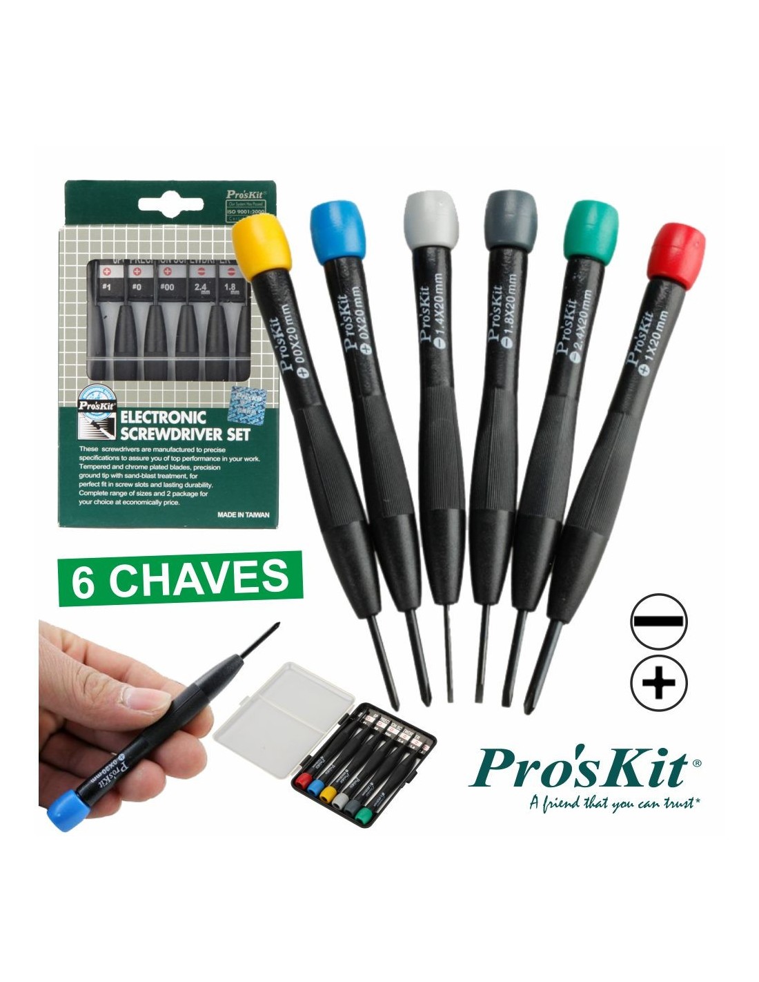 JOGO DE 6 CHAVES FENDAS/ESTRELA  8PK2061