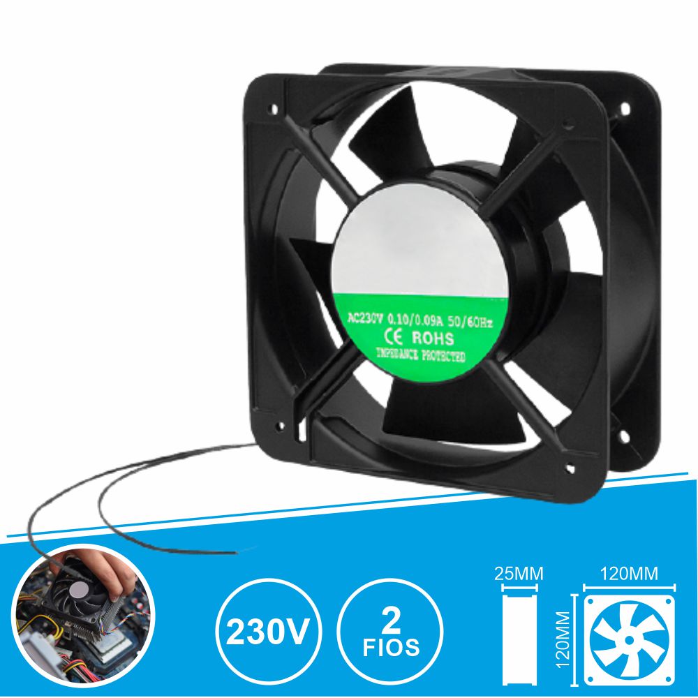 Ventilador AC 230V - 120x120x25mm Esferas