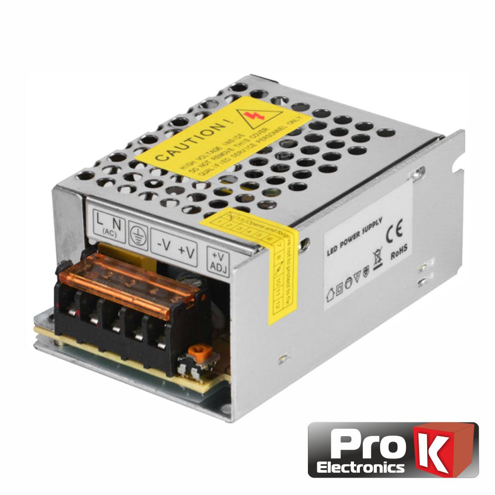FONTE ALIMENTACÃO INDUSTRIAL 12V 2A 25W