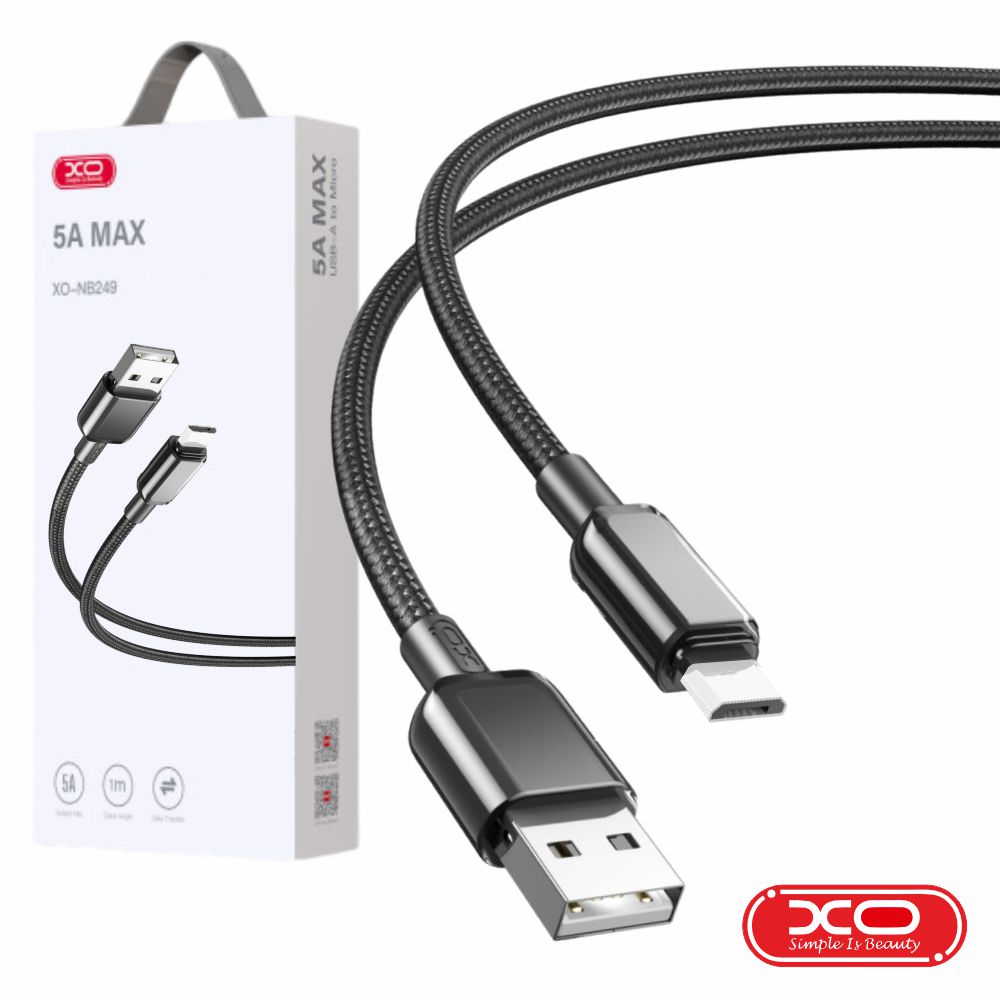 Cabo USB-A 2.0 Macho / MicroUSB  5A 1mt Preto