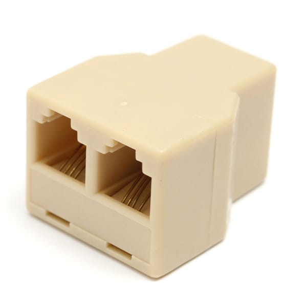 Adaptador Telefone 6V/4C RJ11 Fêmea / 2xFêmea